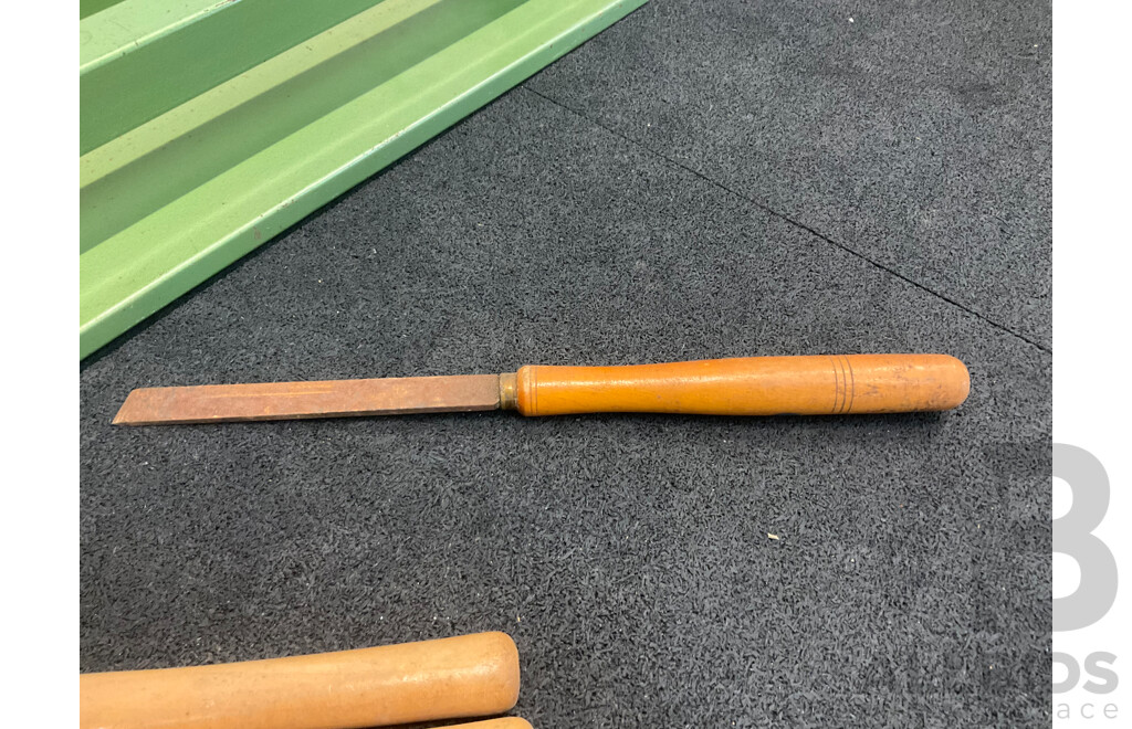 Industrial Grade Lathe (MC-1000) with Vintage Wood Carving Chisel Tools - Marphles and Others