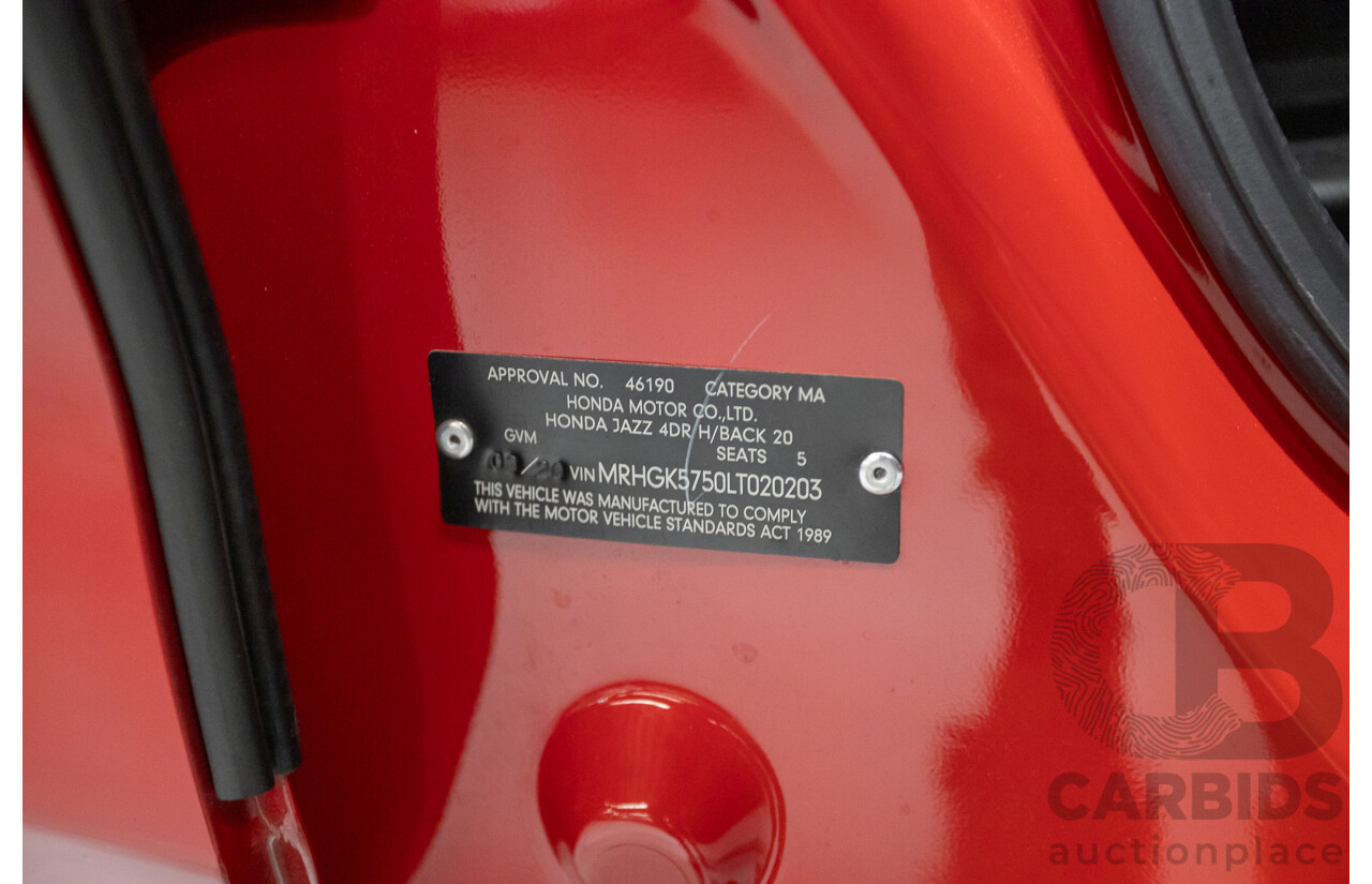 3/2020 Honda Jazz VTi GK MY20 5D Hatchback Rallye Red 1.5L