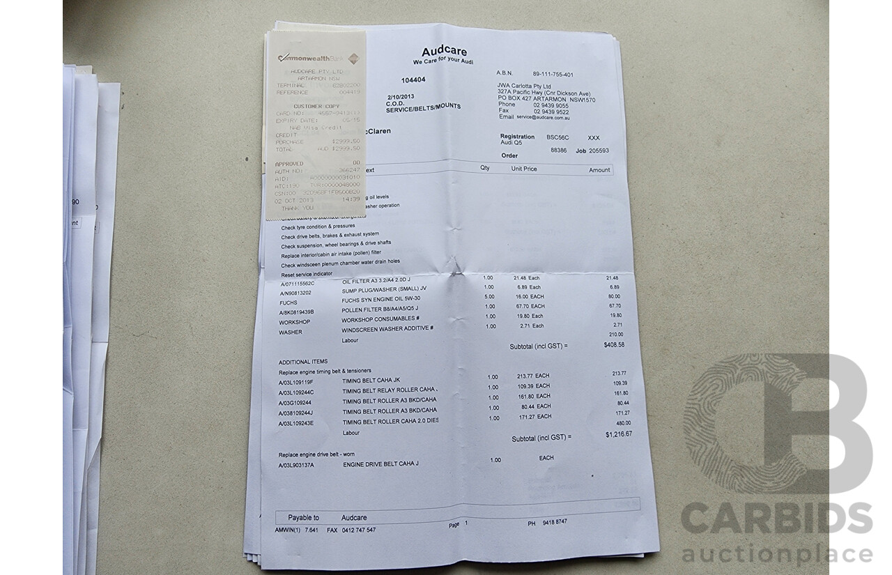 1/2010 Audi Q5 2.0 TDI Quattro 8R MY10 4d Wagon Black 2.0L