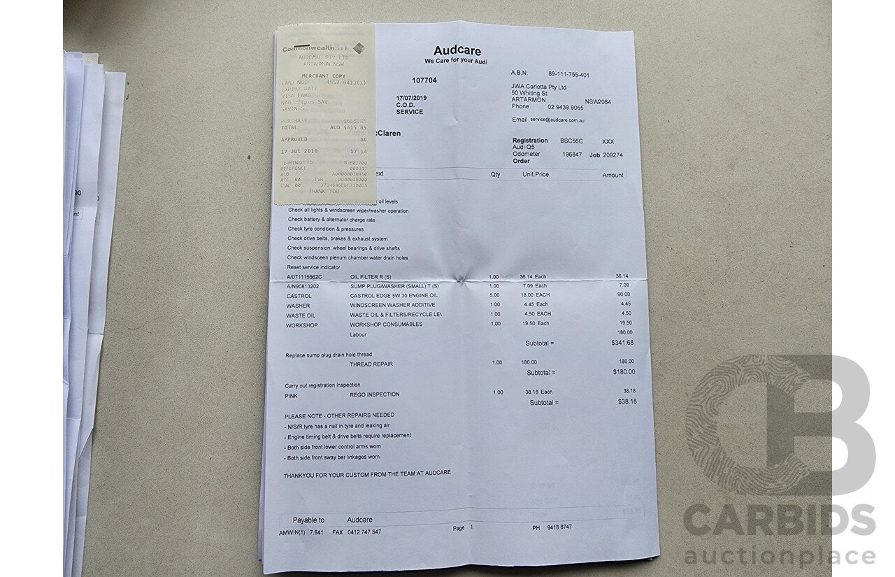 1/2010 Audi Q5 2.0 TDI Quattro 8R MY10 4d Wagon Black 2.0L