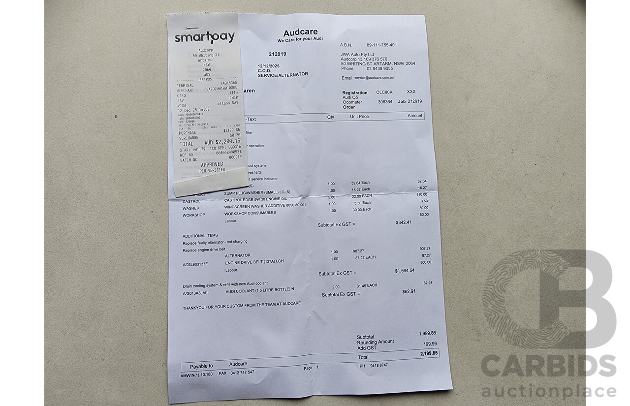 1/2010 Audi Q5 2.0 TDI Quattro 8R MY10 4d Wagon Black 2.0L