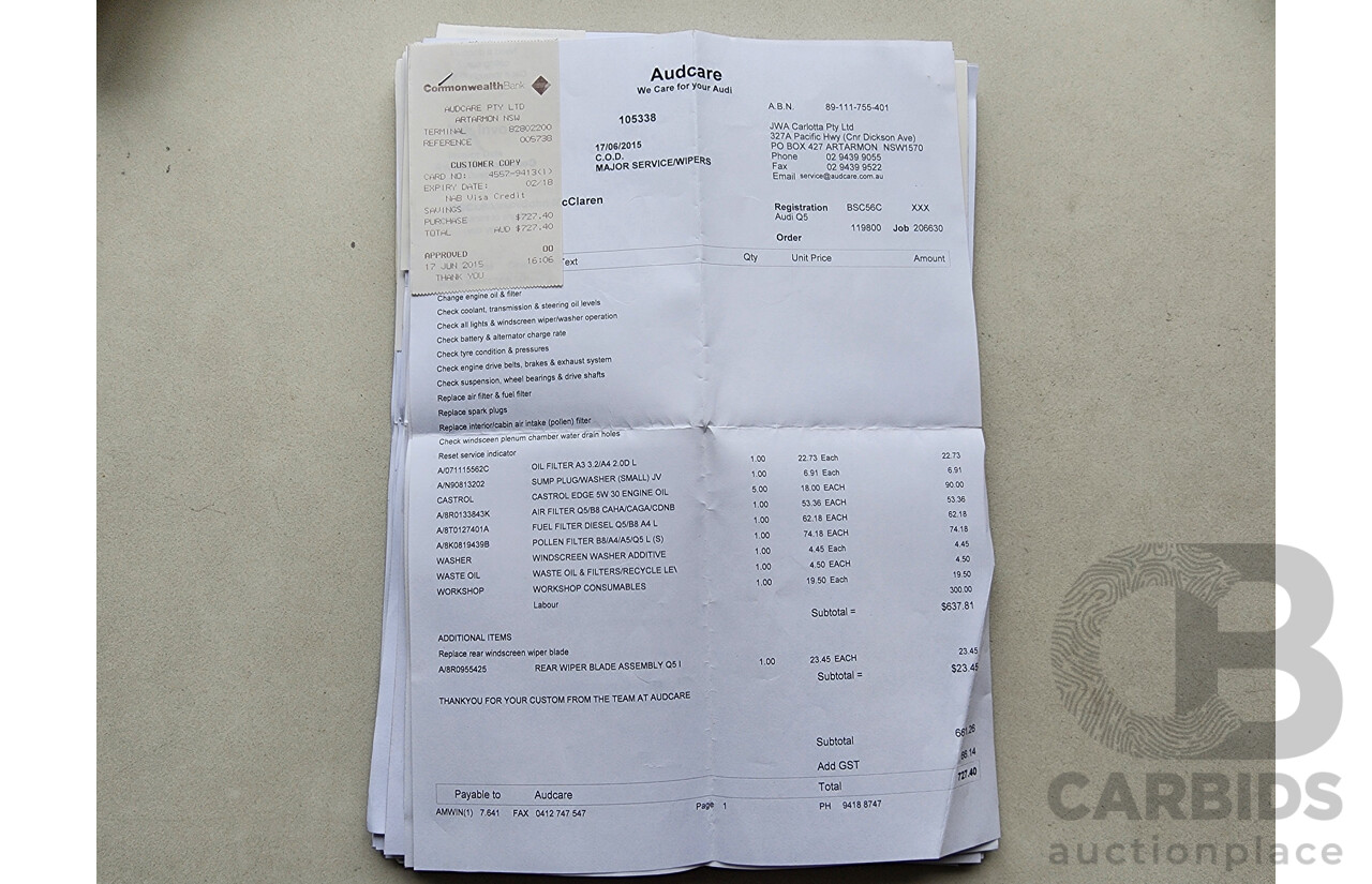 1/2010 Audi Q5 2.0 TDI Quattro 8R MY10 4d Wagon Black 2.0L