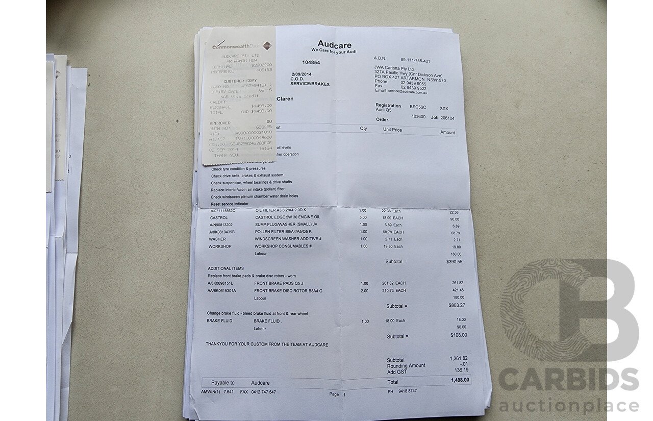 1/2010 Audi Q5 2.0 TDI Quattro 8R MY10 4d Wagon Black 2.0L