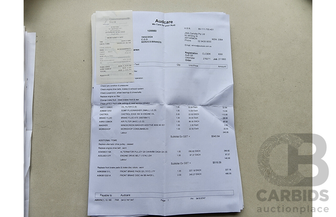 1/2010 Audi Q5 2.0 TDI Quattro 8R MY10 4d Wagon Black 2.0L