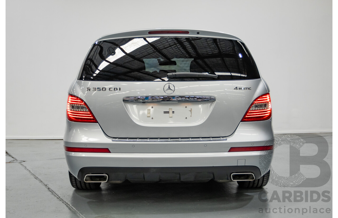 4/2012 Mercedes Benz R350 CDI (AWD) 251 MY12 4d Wagon Iridium Silver Metallic Turbo Diesel V6 3.0L - 7 Seater