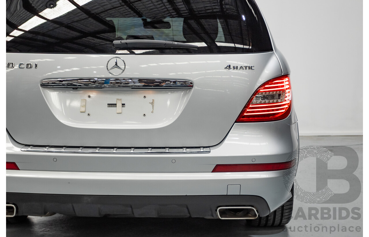 4/2012 Mercedes Benz R350 CDI (AWD) 251 MY12 4d Wagon Iridium Silver Metallic Turbo Diesel V6 3.0L - 7 Seater