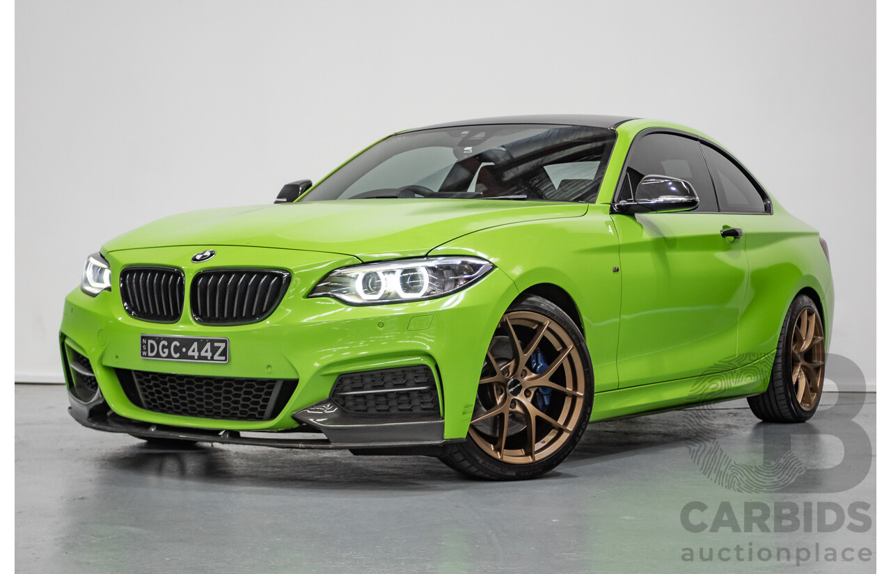 1/2017 BMW M240i F22 MY17 2d Coupe White / Wrapped Lime Green Turbo 3.0L