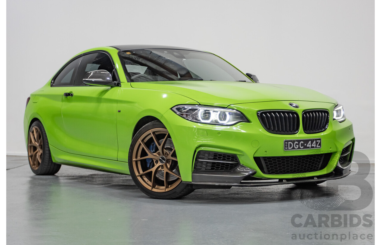 1/2017 BMW M240i F22 MY17 2d Coupe White / Wrapped Lime Green Turbo 3.0L