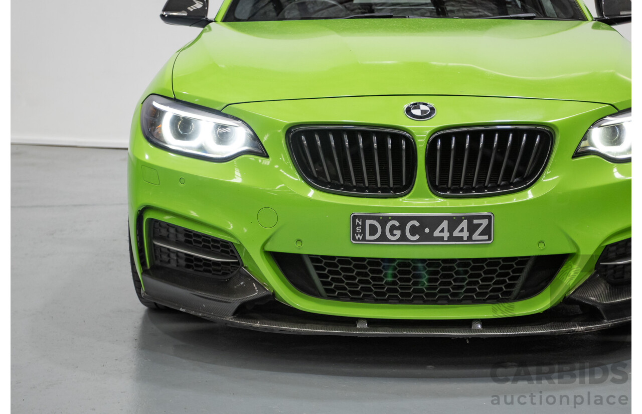 1/2017 BMW M240i F22 MY17 2d Coupe White / Wrapped Lime Green Turbo 3.0L