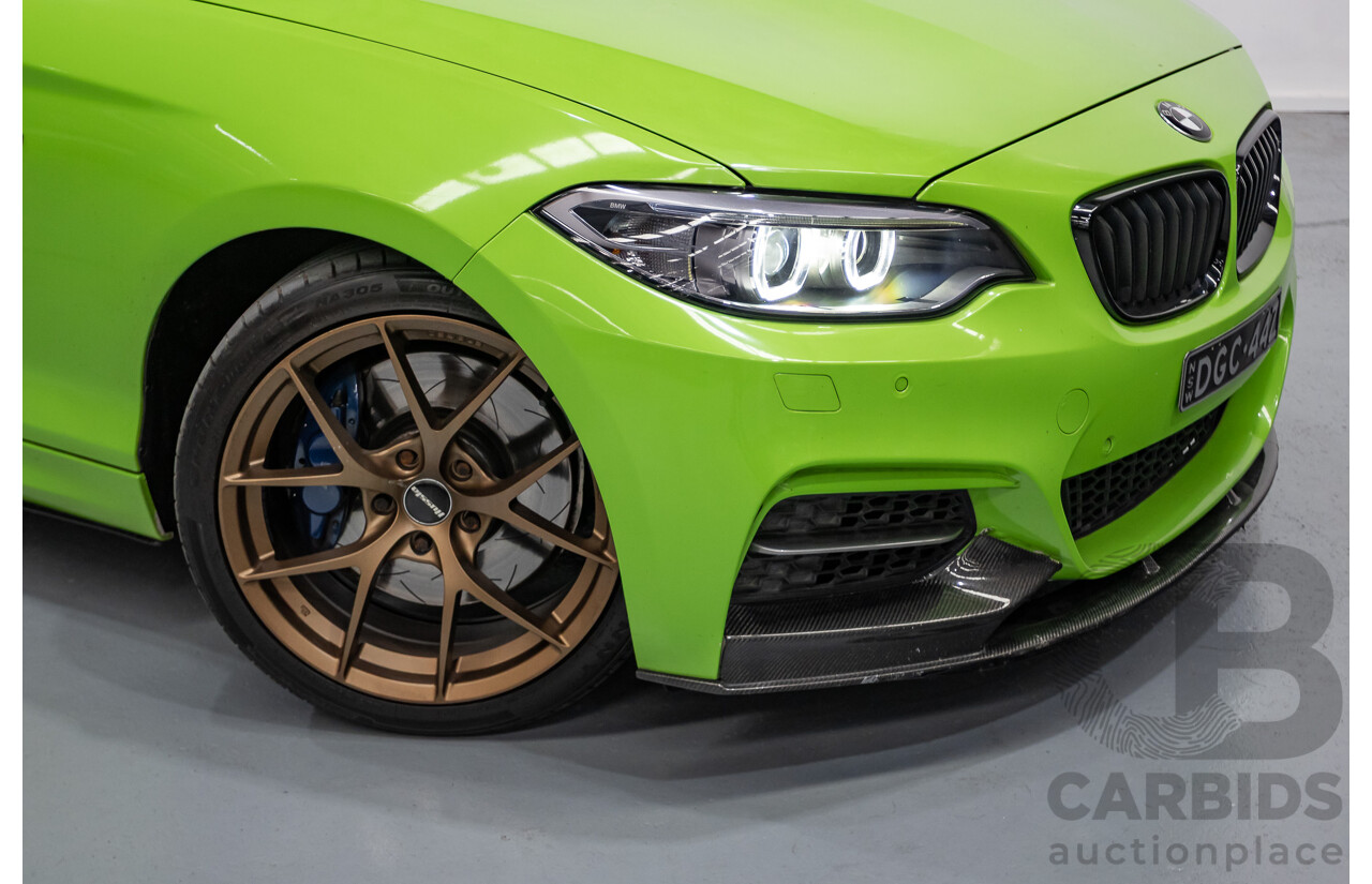 1/2017 BMW M240i F22 MY17 2d Coupe White / Wrapped Lime Green Turbo 3.0L