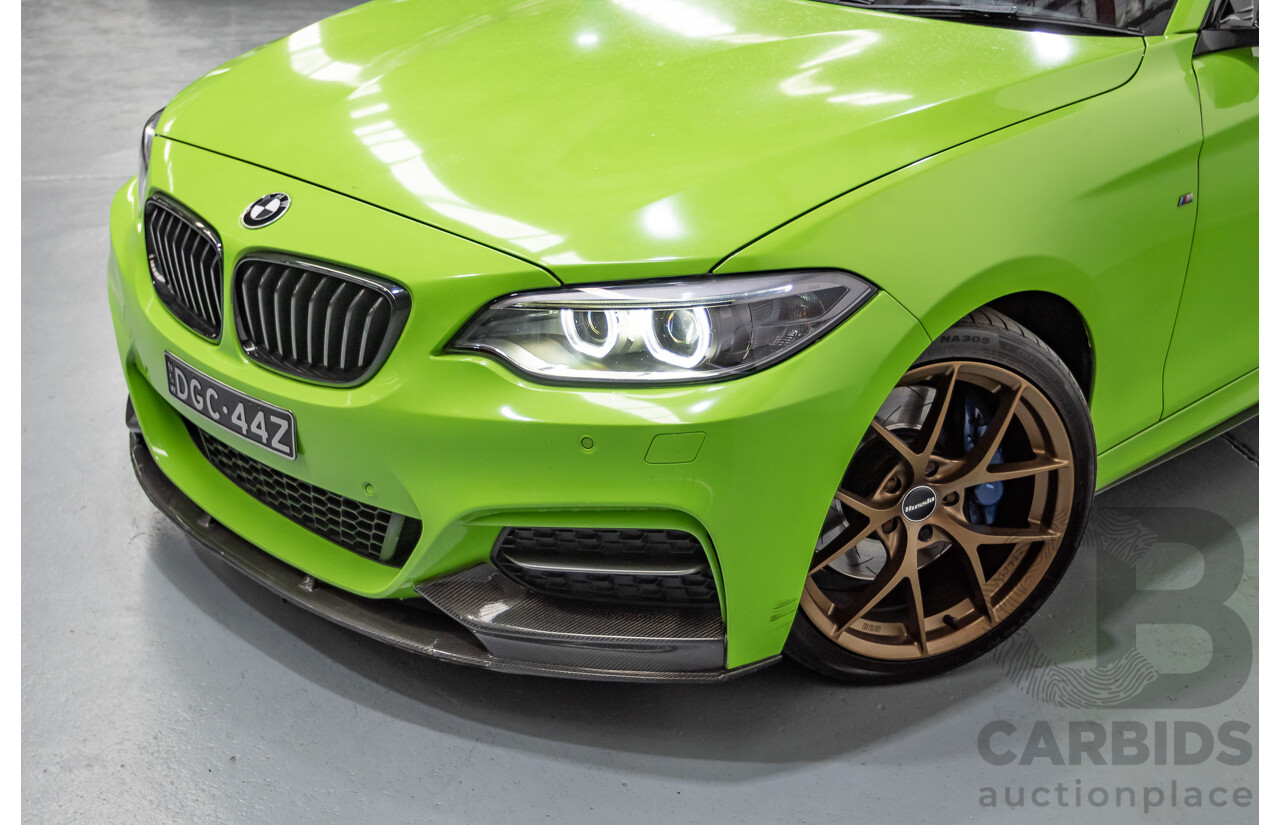1/2017 BMW M240i F22 MY17 2d Coupe White / Wrapped Lime Green Turbo 3.0L