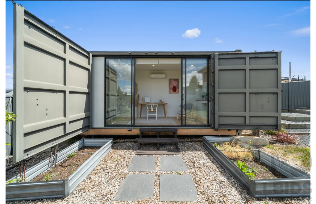 20 Foot Shipping Container Modified with Kitchen/Toilet/Vanity and Display Shower