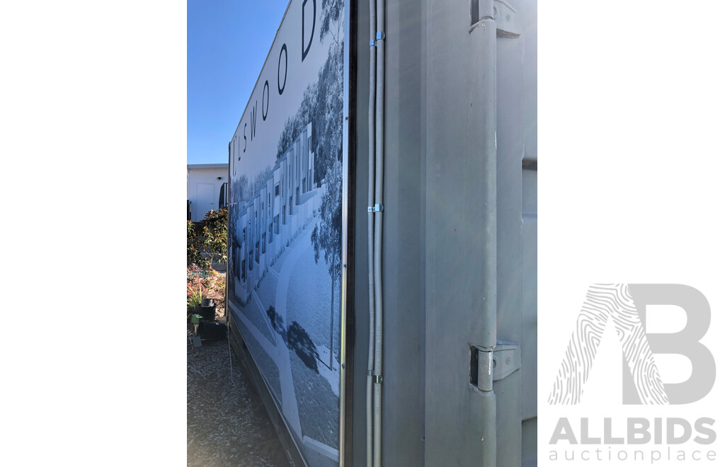 20 Foot Shipping Container Modified with Kitchen/Toilet/Vanity and Display Shower