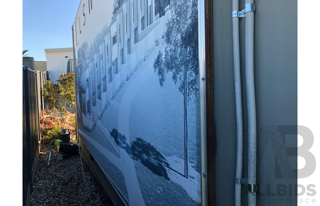 20 Foot Shipping Container Modified with Kitchen/Toilet/Vanity and Display Shower