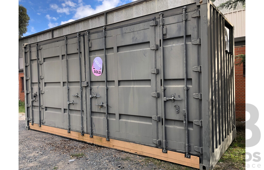 20 Foot Shipping Container Modified with Kitchen/Toilet/Vanity and Display Shower