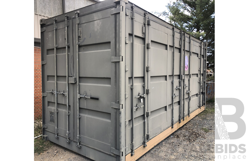 20 Foot Shipping Container Modified with Kitchen/Toilet/Vanity and Display Shower