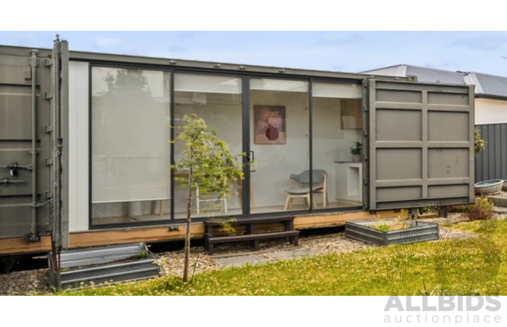 20 Foot Shipping Container Modified with Kitchen/Toilet/Vanity and Display Shower