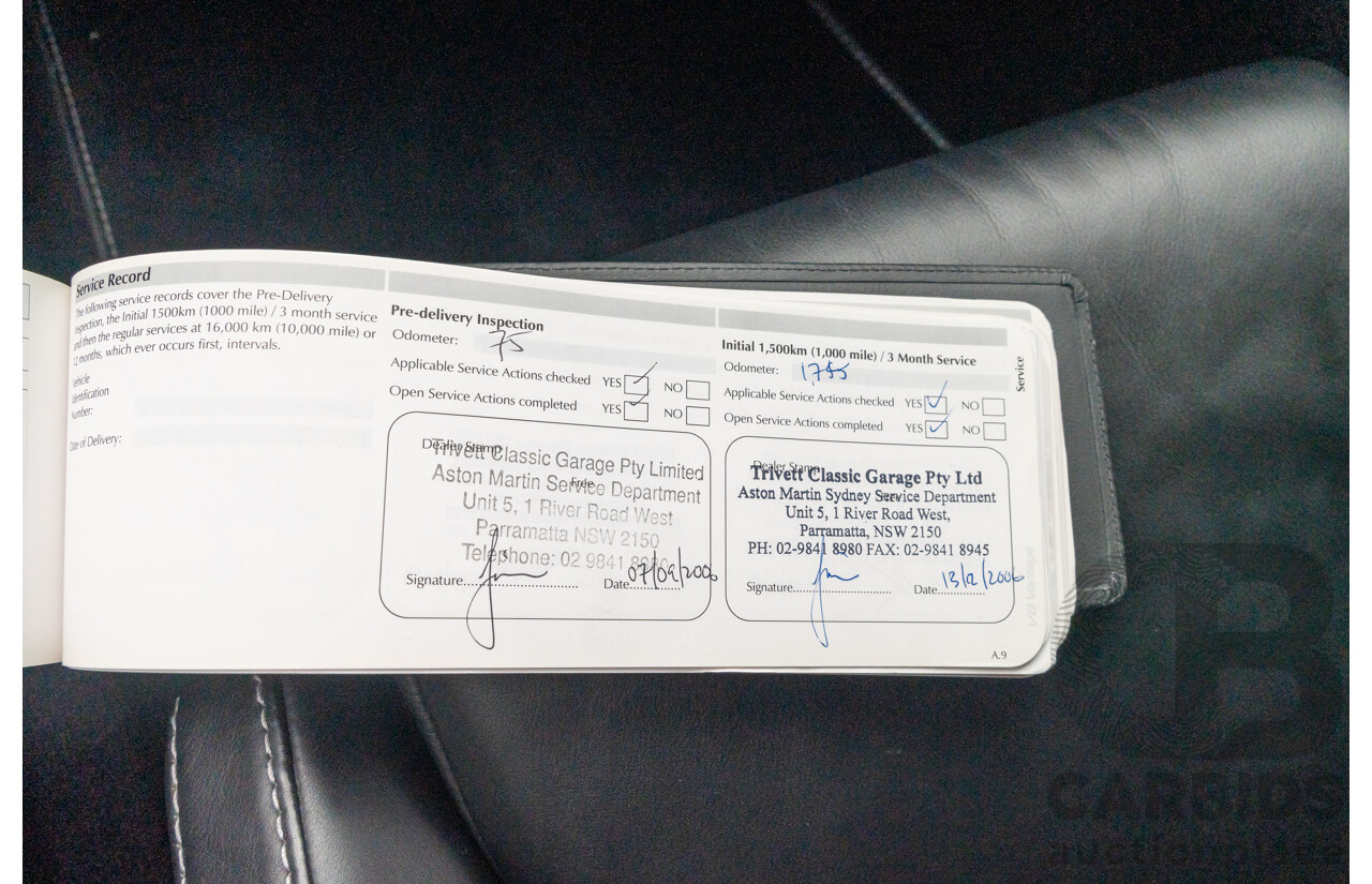 9/2006 Aston Martin V8 Vantage 2d Coupe Onyx Black Metallic 4.3L