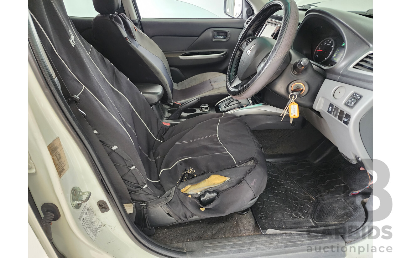 5/2015 Mitsubishi Triton GLS (4x4) MQ MY16 Dual Cab Utility White 2.4L