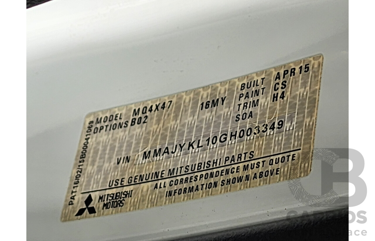 5/2015 Mitsubishi Triton GLS (4x4) MQ MY16 Dual Cab Utility White 2.4L