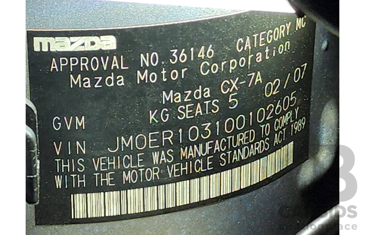 2/2007 Mazda Cx-7 Luxury (4x4) ER 4d Wagon Silver 2.3L