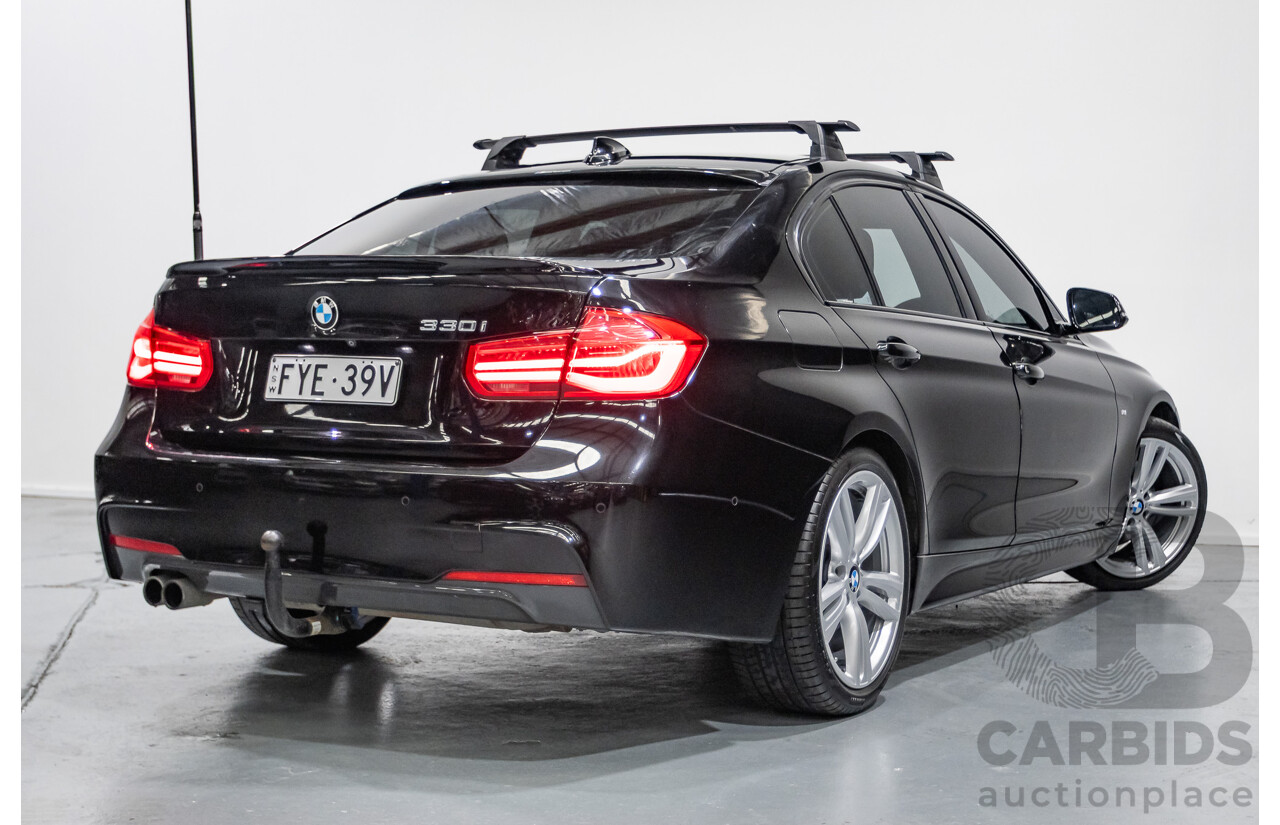 06/2017 BMW 330i M-Sport F30 LCI MY18 4D Sedan Black Sapphire Metallic Turbo 2.0L