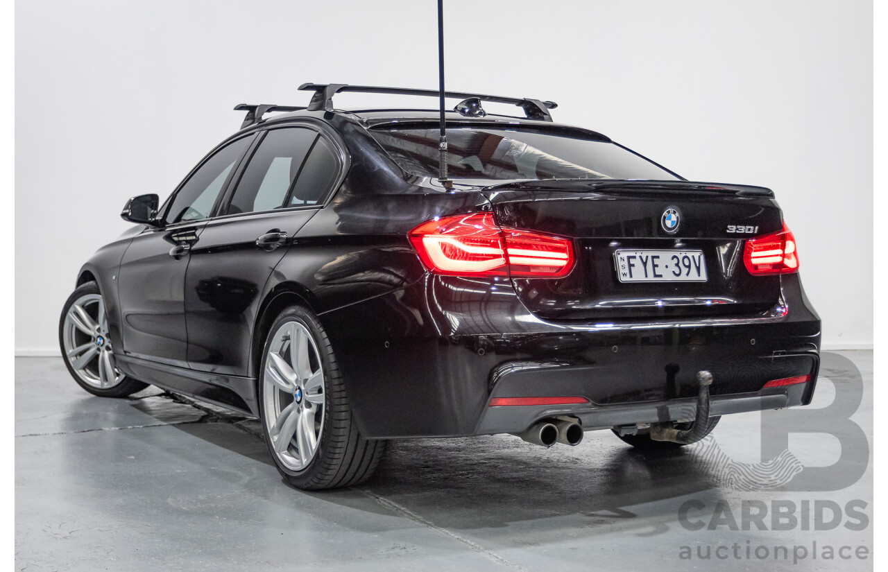 06/2017 BMW 330i M-Sport F30 LCI MY18 4D Sedan Black Sapphire Metallic Turbo 2.0L