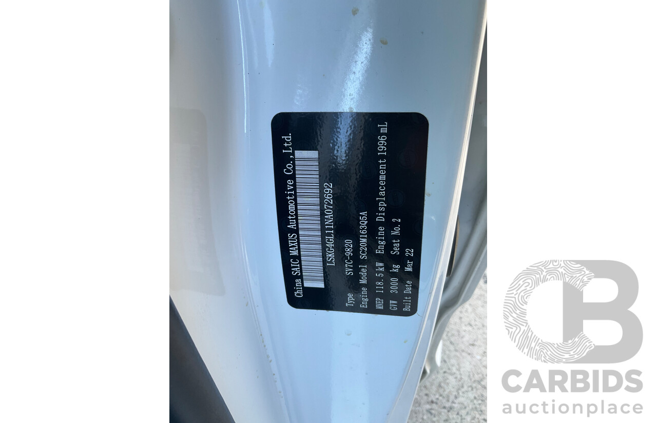 06/2022 LDV G10+ Lift Door (RWD) SV7C 4d Van Blanc White Turbo Diesel 2.0L