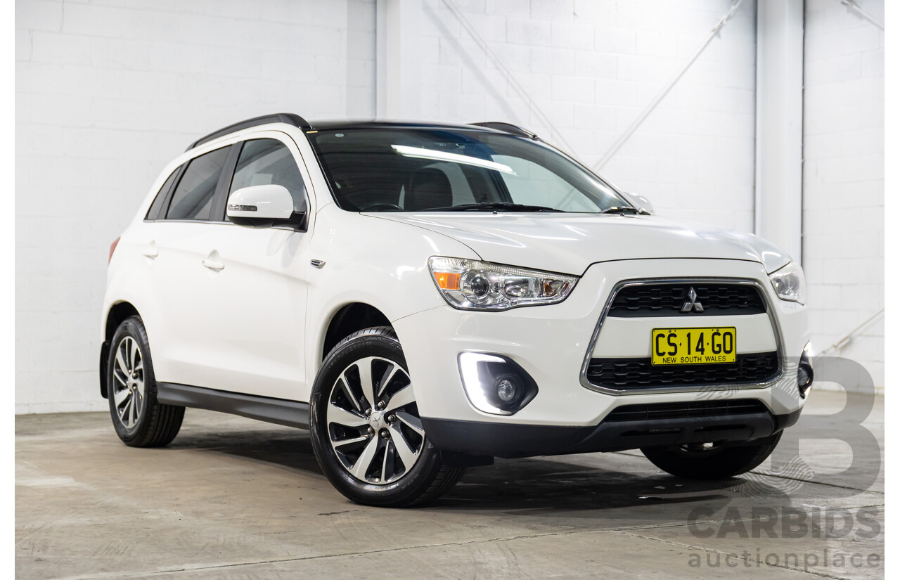 12/2014 Mitsubishi ASX XLS (AWD) XB MY15 4d Wagon Silky White Pearl Turbo Diesel 2.3L