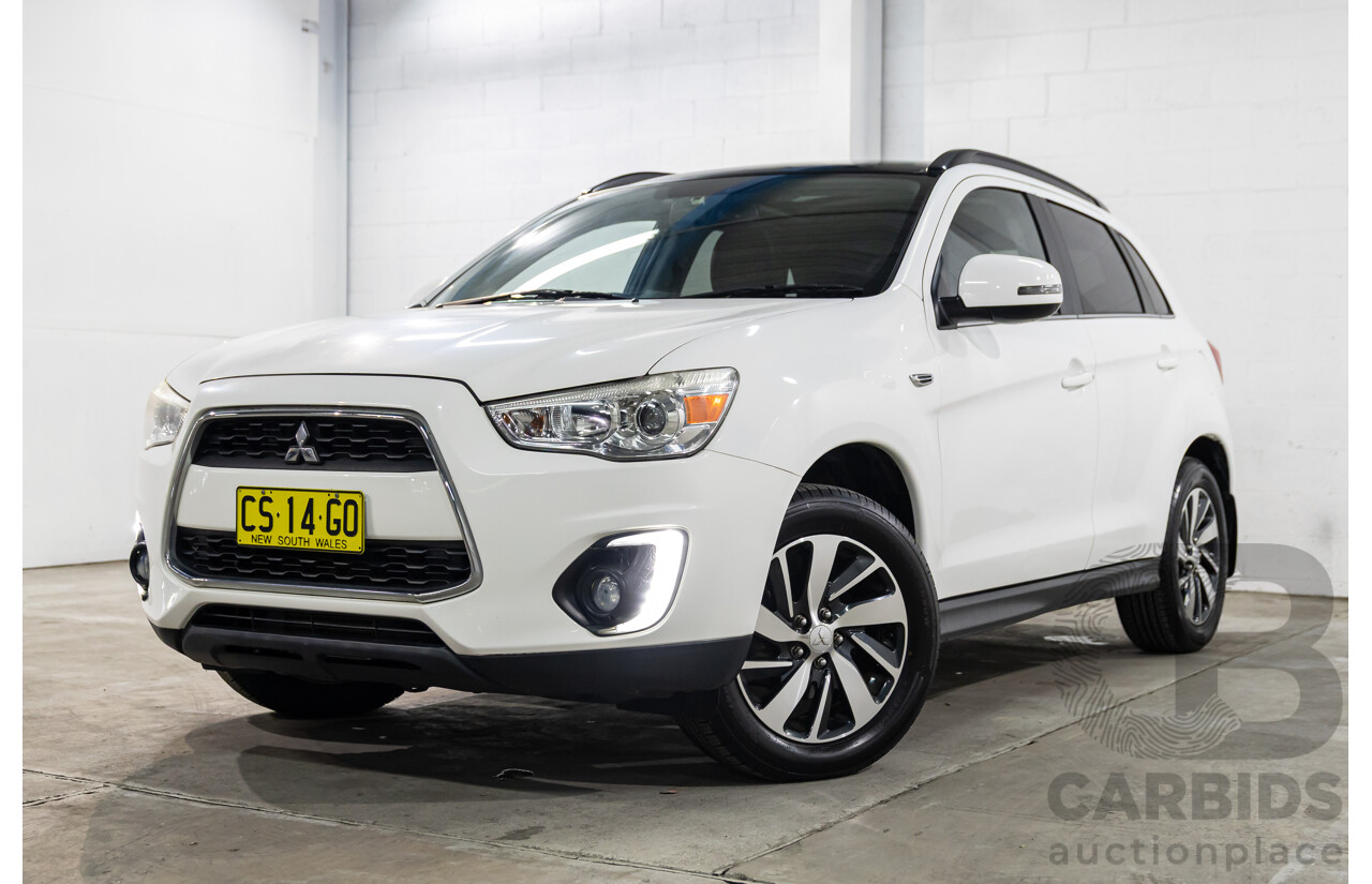 12/2014 Mitsubishi ASX XLS (AWD) XB MY15 4d Wagon Silky White Pearl Turbo Diesel 2.3L