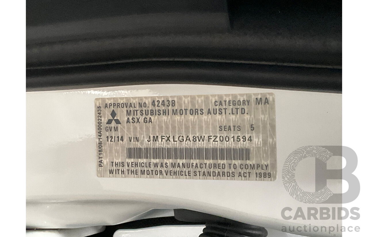 12/2014 Mitsubishi ASX XLS (AWD) XB MY15 4d Wagon Silky White Pearl Turbo Diesel 2.3L