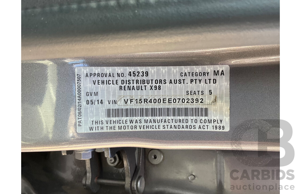 5/2014 Renault Clio Expression X98 5d Hatchback Grey 1.2L