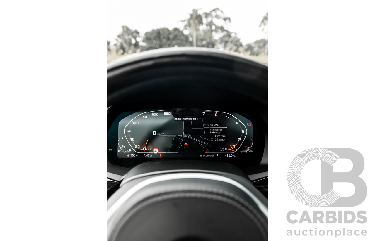 02/2021 Bmw X5 M50i (AWD) G05 MY21 4d Wagon Carbon Black Metallic Twin Turbo V8 4.4L