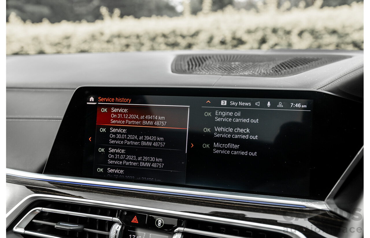 02/2021 Bmw X5 M50i (AWD) G05 MY21 4d Wagon Carbon Black Metallic Twin Turbo V8 4.4L