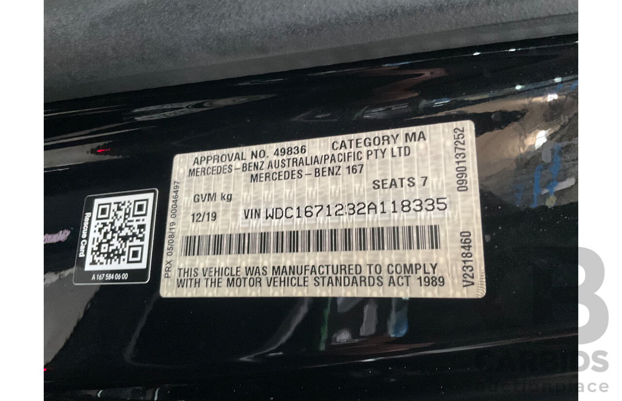 12/2019 Mercedes Benz GLE400d 4Matic (AWD) V167 MY20 4d Wagon Obsidian Black Metallic Twin Turbo Diesel V6 2.9L - 7 Seater