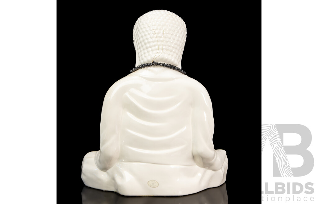 Large Glazed Ceramic Seated Buddha by Delika Designs