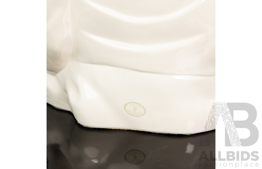 Large Glazed Ceramic Seated Buddha by Delika Designs