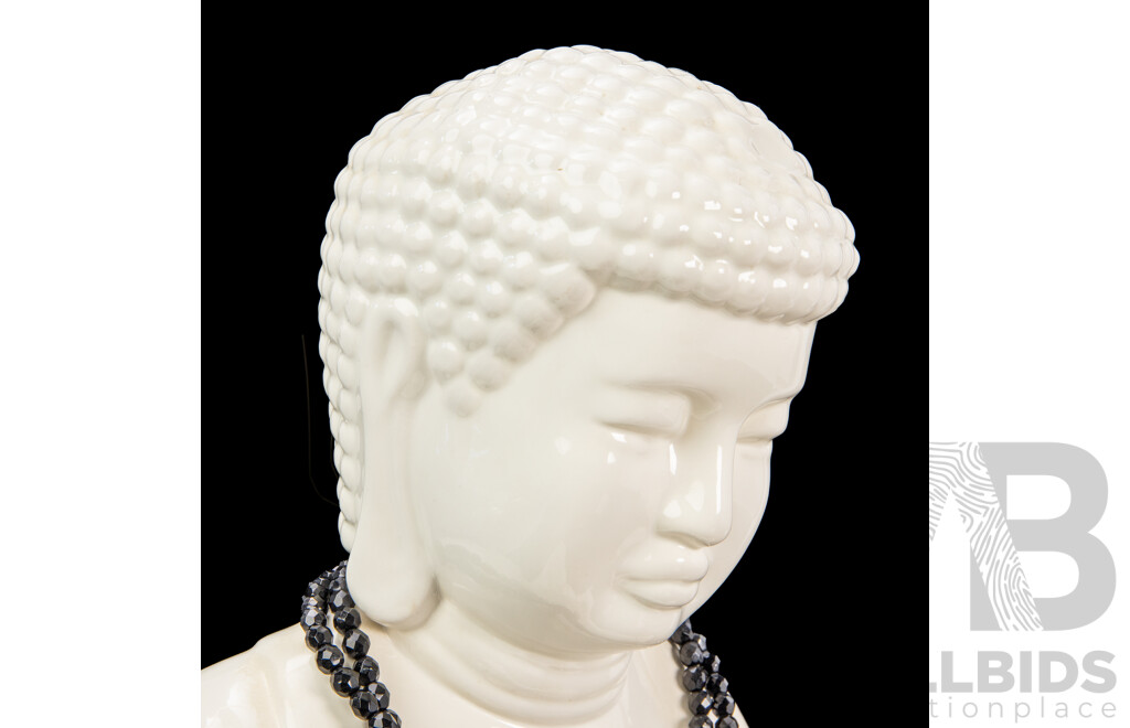 Large Glazed Ceramic Seated Buddha by Delika Designs