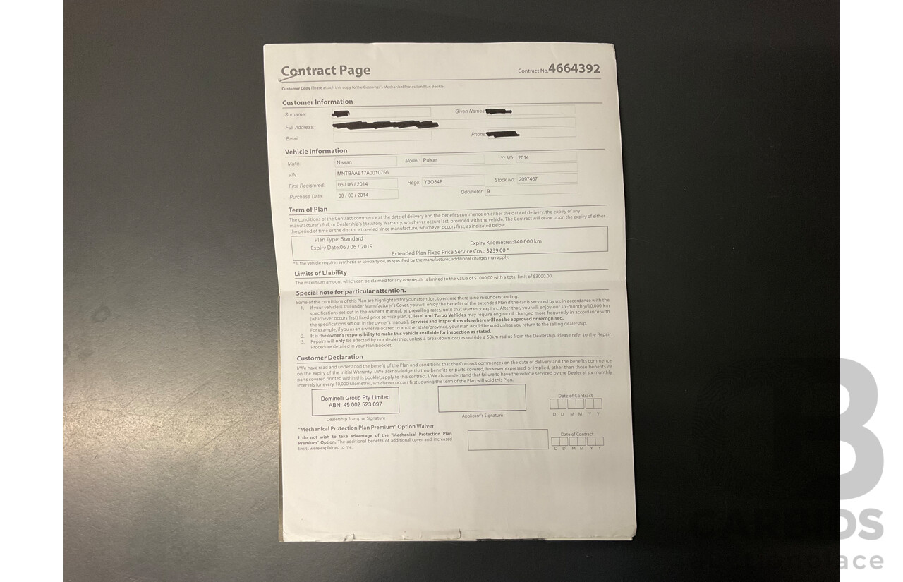 5/2014 Nissan Pulsar Ti B17 4d Sedan Diamond White 1.8L