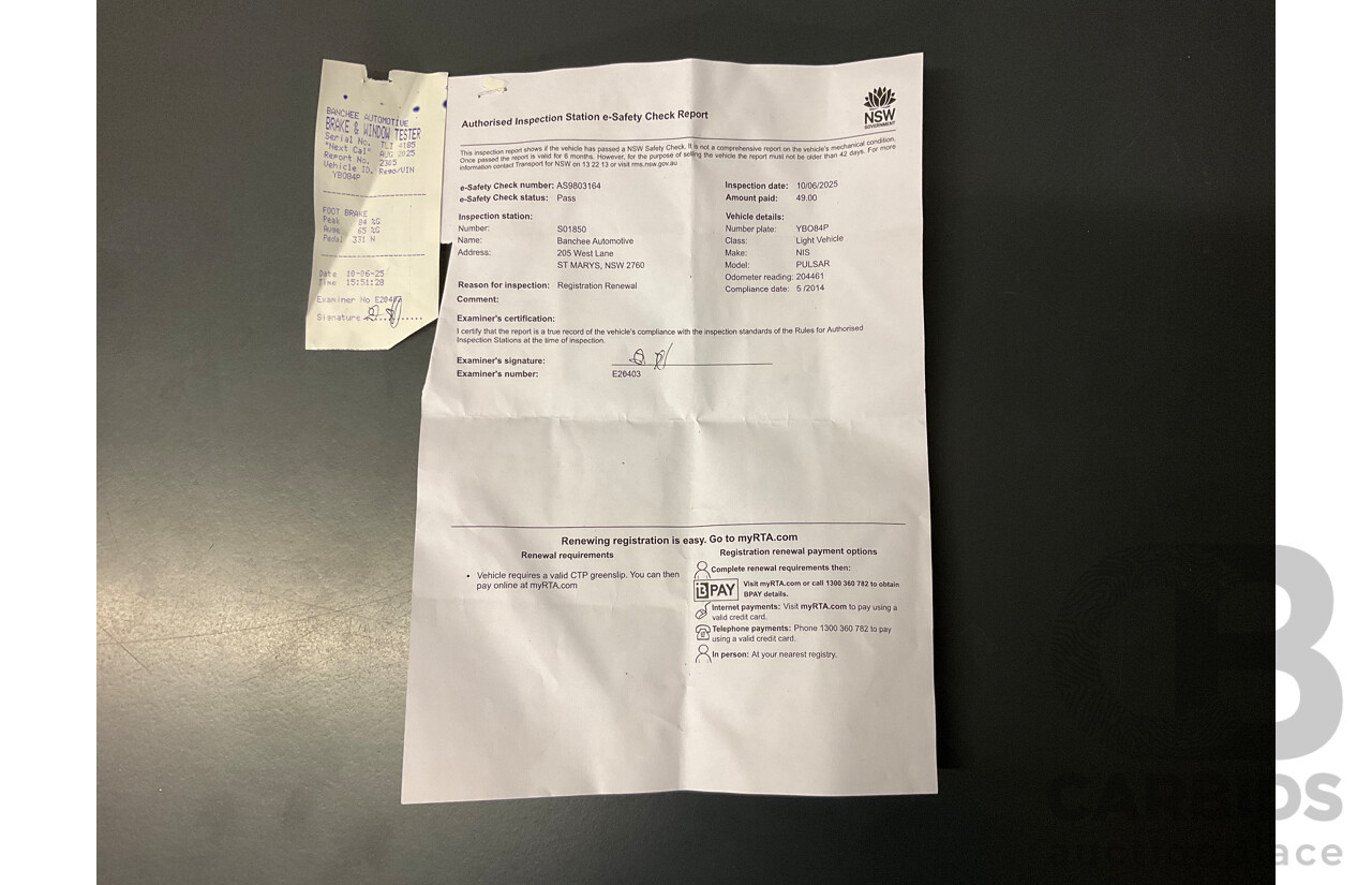 5/2014 Nissan Pulsar Ti B17 4d Sedan Diamond White 1.8L