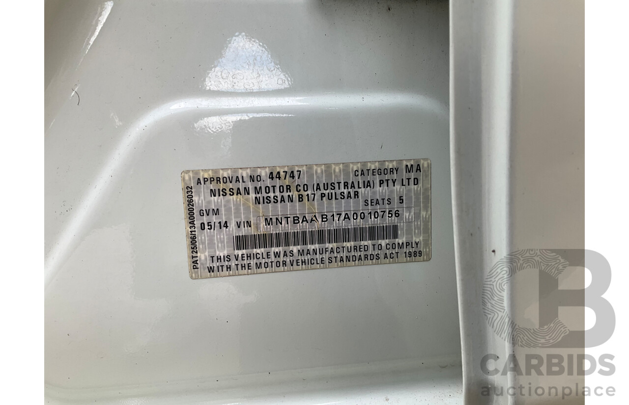 5/2014 Nissan Pulsar Ti B17 4d Sedan Diamond White 1.8L