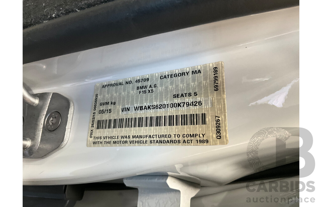 05/2015 BMW X5 xDrive40d M Sport (AWD) F15 MY15 4d Wagon Mineral White Metallic Twin Turbo Diesel 3.0L