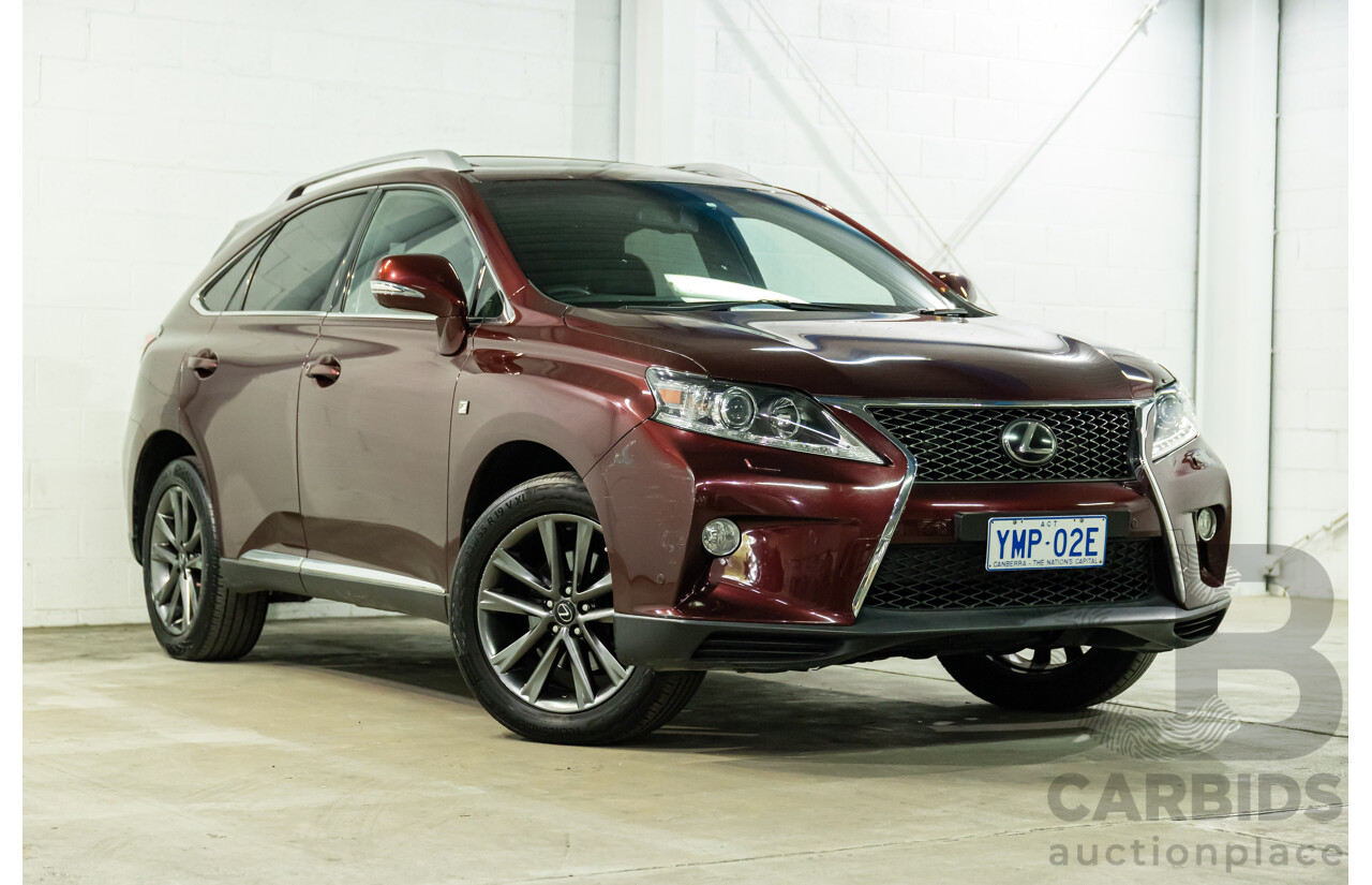 1/2014 Lexus RX350 F-Sport GGL15R MY12 4d Wagon Fire Agate Red Pearl V6 3.5L