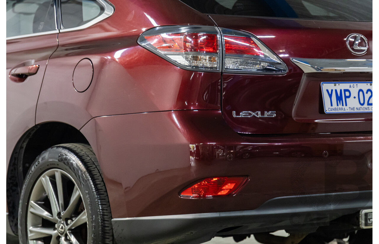 1/2014 Lexus RX350 F-Sport GGL15R MY12 4d Wagon Fire Agate Red Pearl V6 3.5L