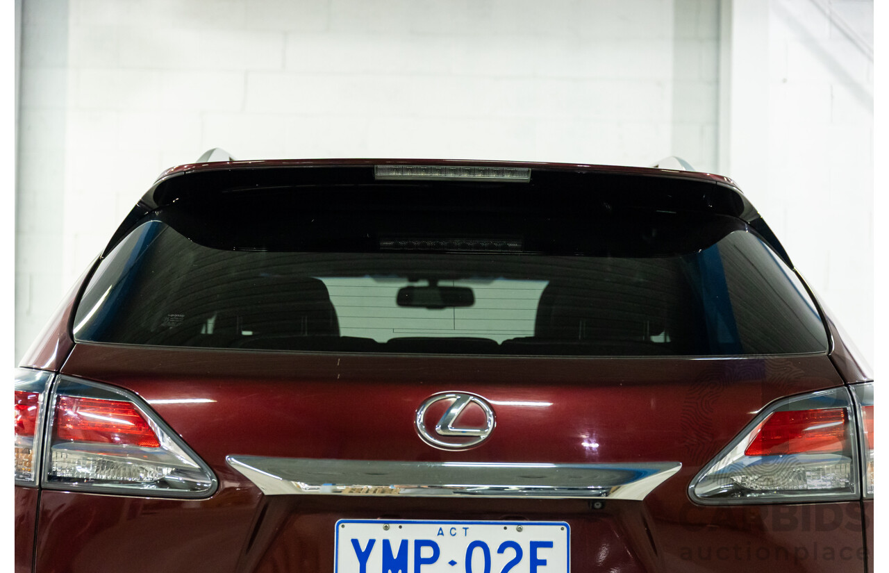1/2014 Lexus RX350 F-Sport GGL15R MY12 4d Wagon Fire Agate Red Pearl V6 3.5L