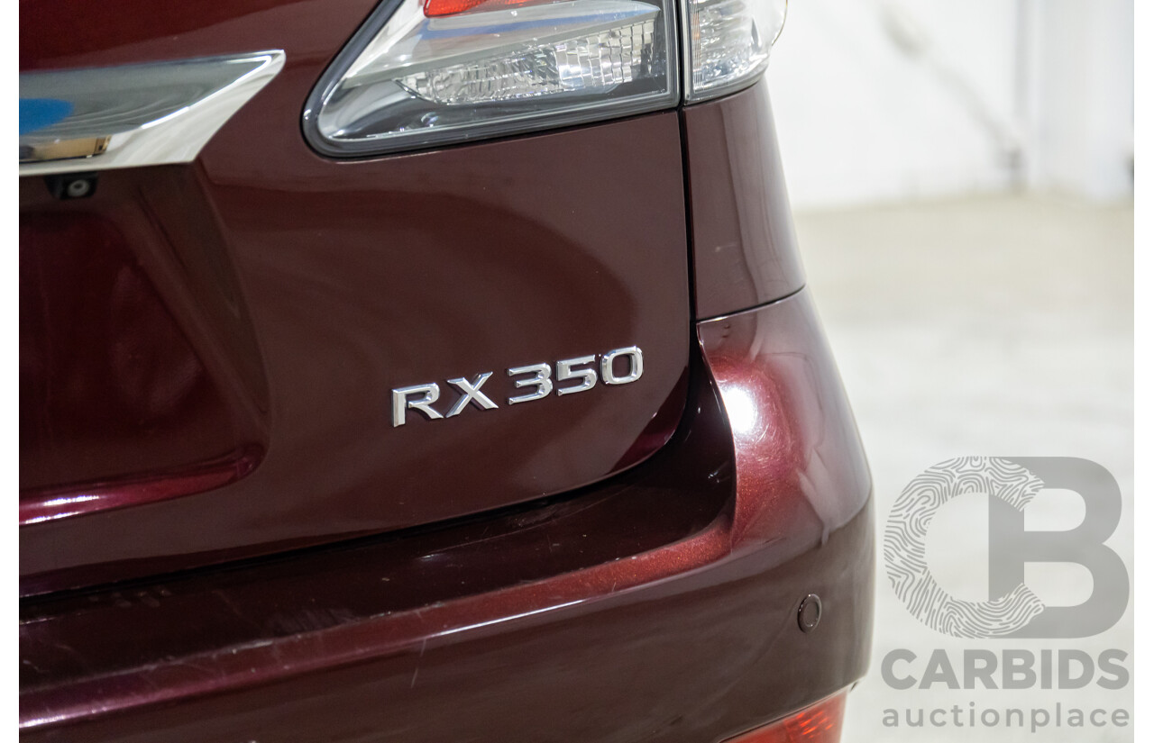 1/2014 Lexus RX350 F-Sport GGL15R MY12 4d Wagon Fire Agate Red Pearl V6 3.5L