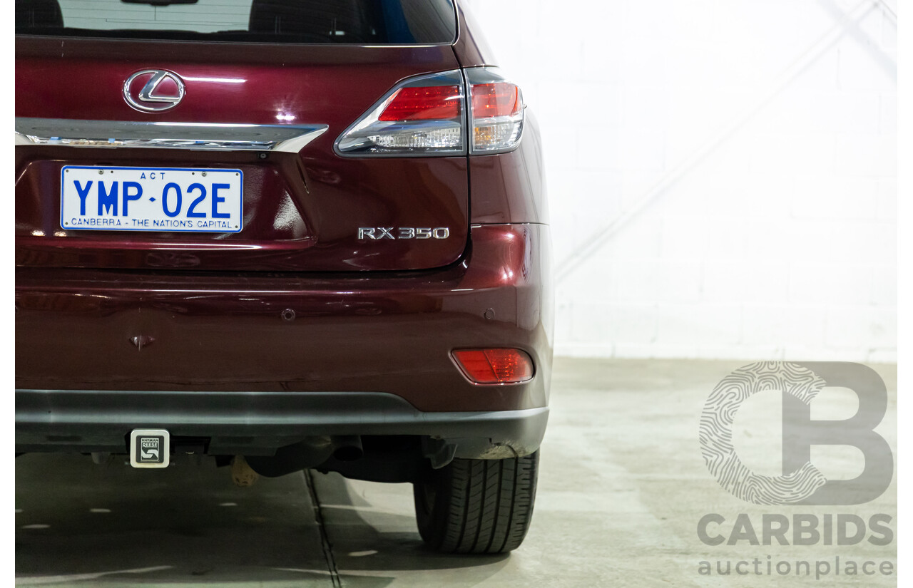 1/2014 Lexus RX350 F-Sport GGL15R MY12 4d Wagon Fire Agate Red Pearl V6 3.5L