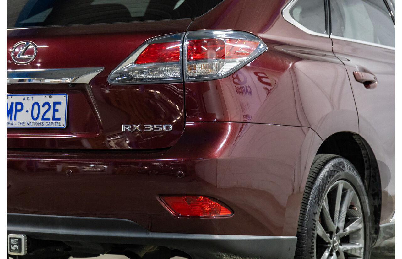 1/2014 Lexus RX350 F-Sport GGL15R MY12 4d Wagon Fire Agate Red Pearl V6 3.5L