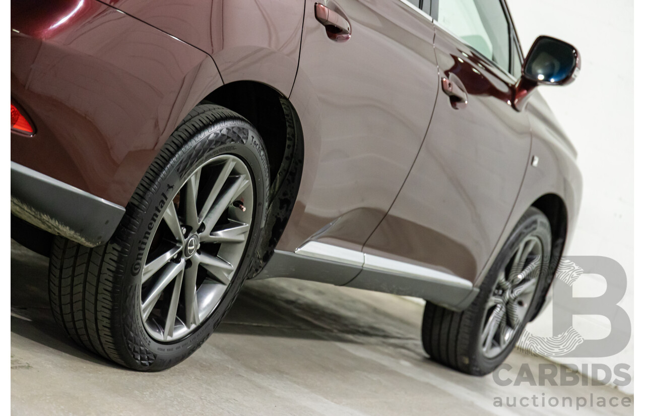 1/2014 Lexus RX350 F-Sport GGL15R MY12 4d Wagon Fire Agate Red Pearl V6 3.5L