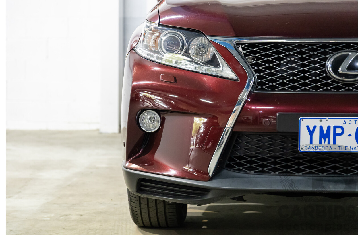 1/2014 Lexus RX350 F-Sport GGL15R MY12 4d Wagon Fire Agate Red Pearl V6 3.5L